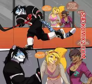 Фурри. Тройничок в раздевалке. Locker Room Trio