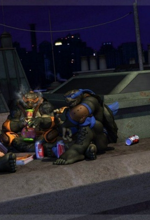 Черепашки на крыше